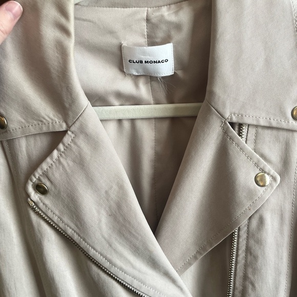 Club Monaco Witney Manteaux Moto Vest Asymmetrical Gold Zip - Picture 2 of 3